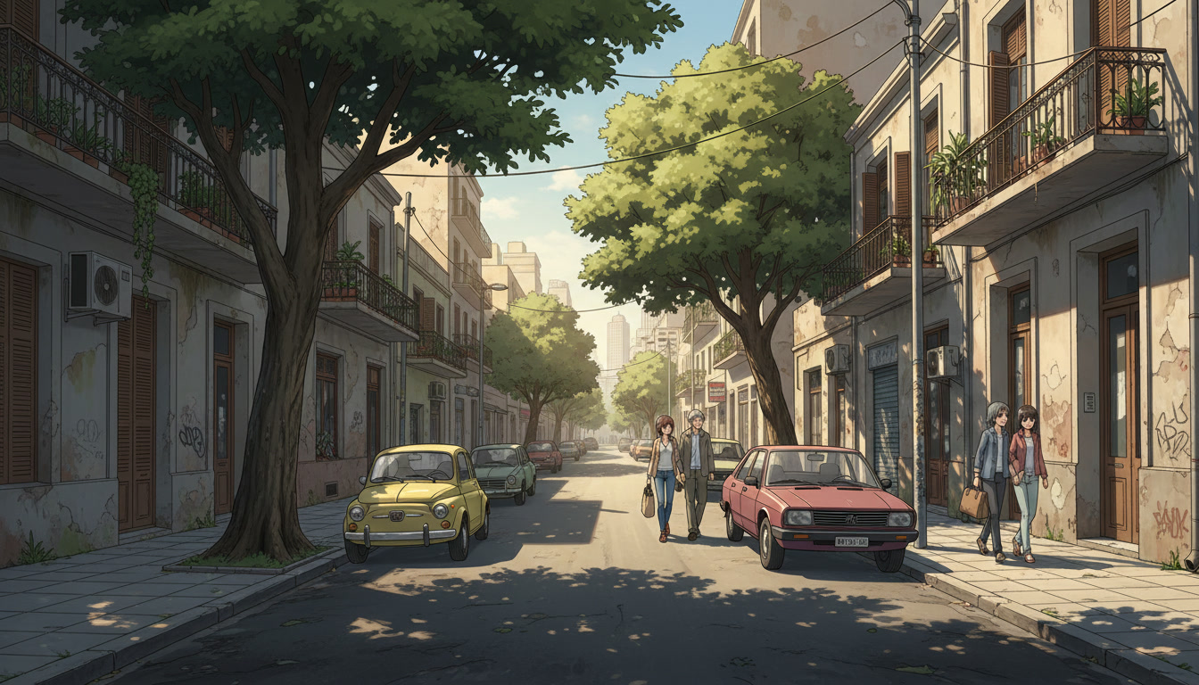 The neighbourhood street in Villa Nueva